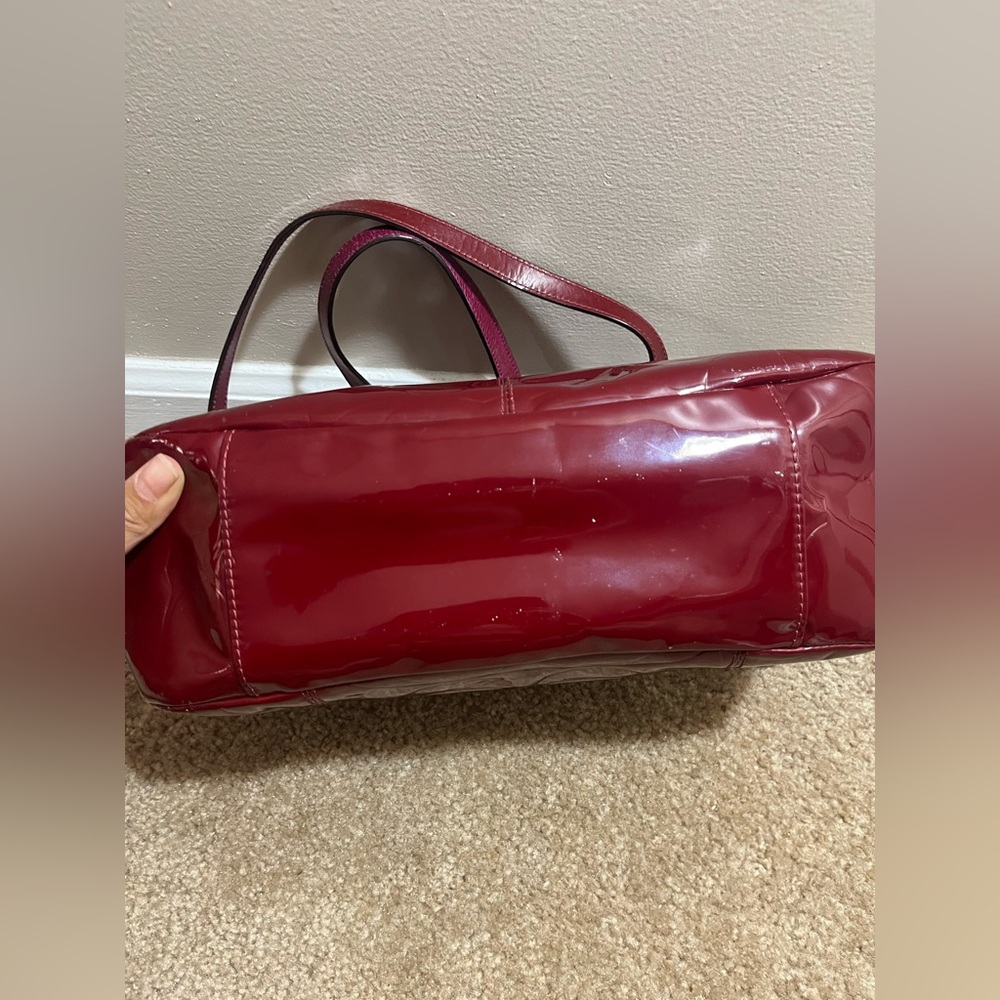 Coach Gallery Red Embossed Patent Leather Tote - Picture 3 of 6